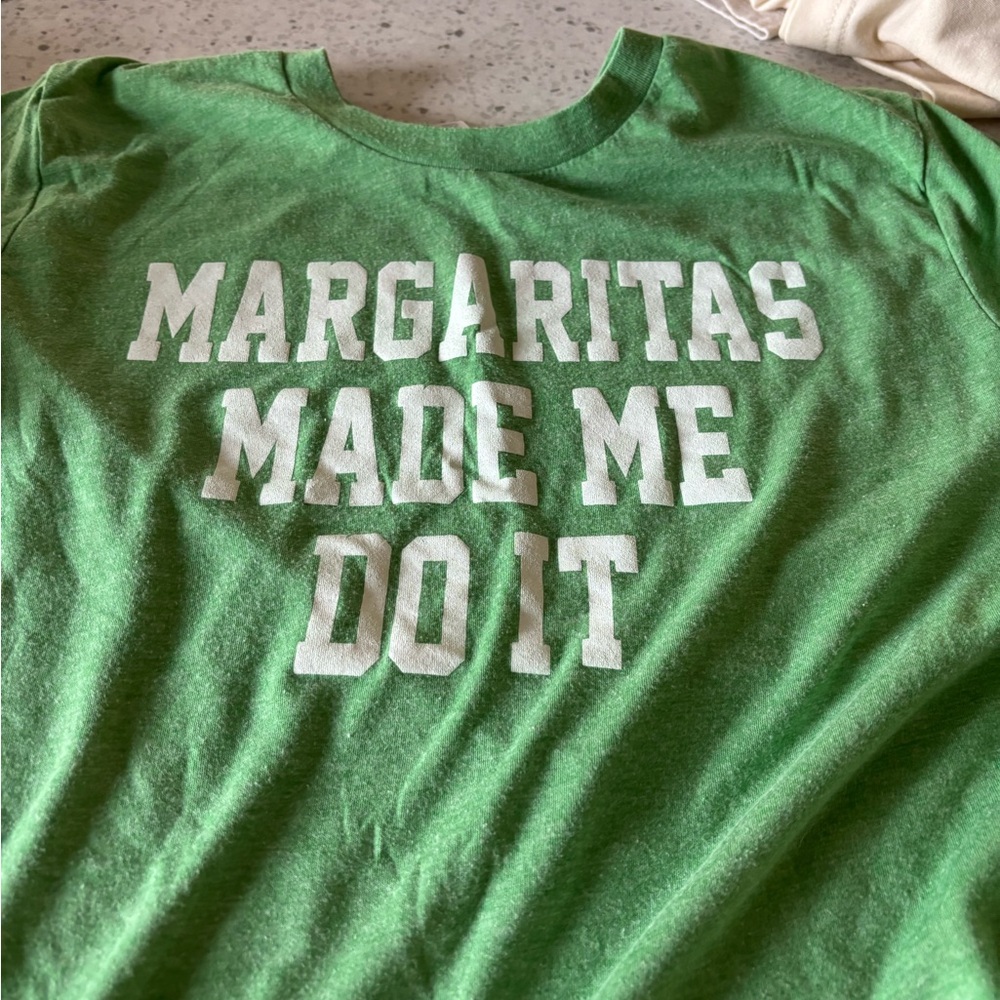 Green Graphic Tee with White Text